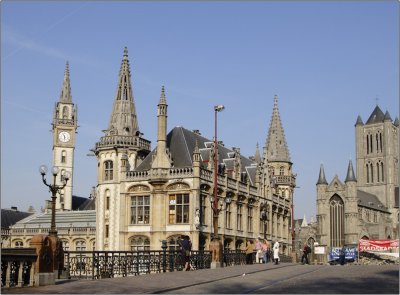 Gand, old Post Office & Sint-Niklaaskerk #02