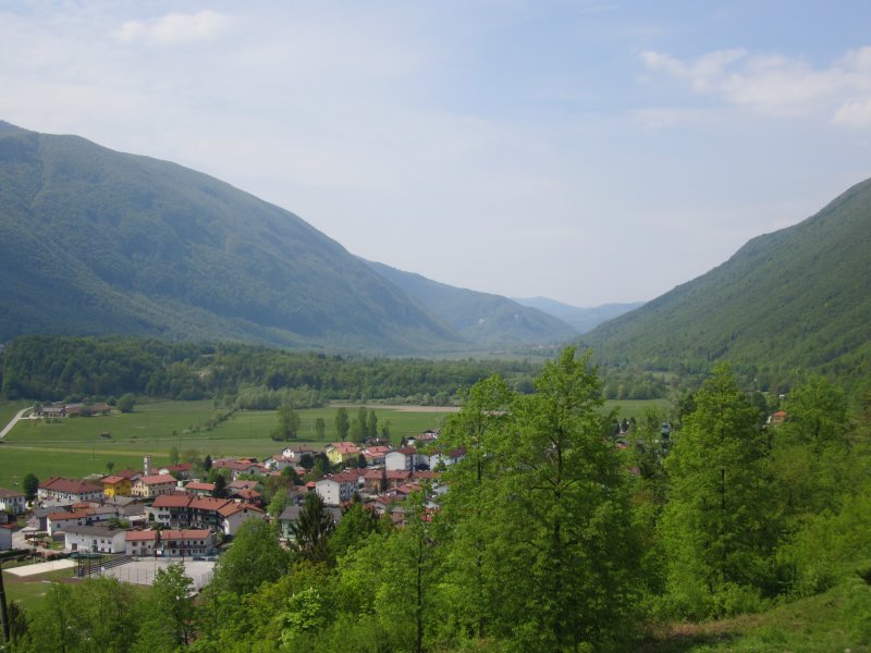 Overlooking the valley where the battle was fought; the Italians and the Austro Hungarians were in either set of mountains