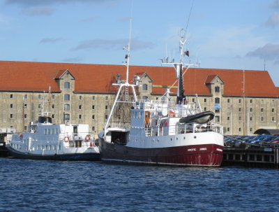 Passing Christianshavn warehouses on the boat