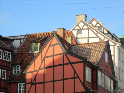Half-timbered buildings just off the Stroeget