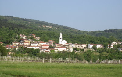 This, to us, is Goriska Brda: small towns, tall churches, and vineyards
