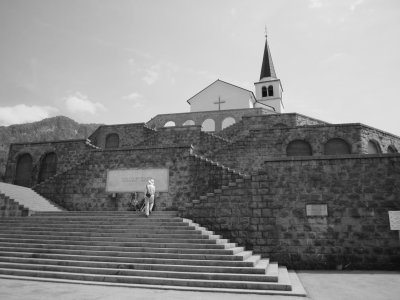 An Italian memorial housing the remains of more than 7500 WWI soldiers