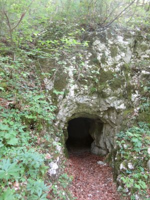 Tunnels excavated in the mountainside by Italian troops