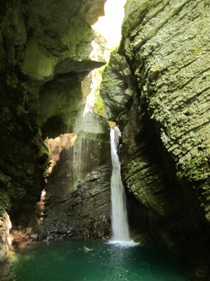 This is the Kozjiak waterfall at the end of the hike