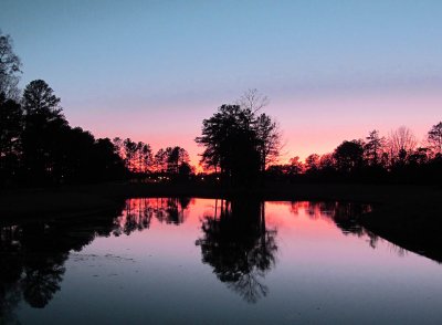 Sunset over the pond