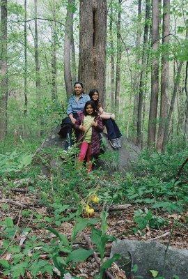  Jackie, Johanna and Christina with a yellow lady's-slipper.