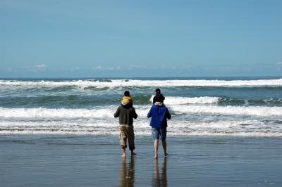 Beach Walking with the Dads