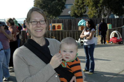 Charlie and Mom and Pre-School Halloween Party