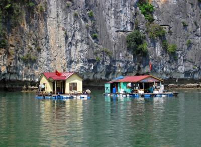 Two floating houses