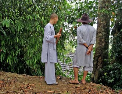 Monks on a work break