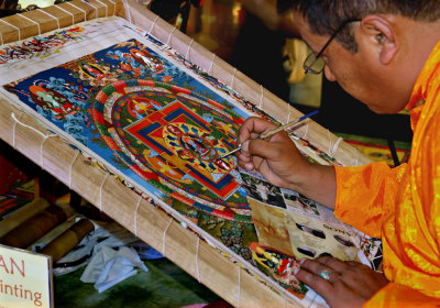 Painting a mandala