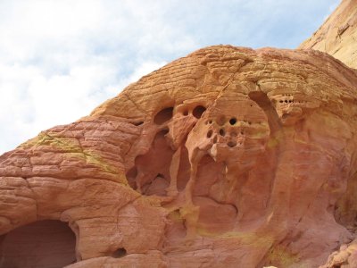 Rock wall with grottoes, Valley of Fire
