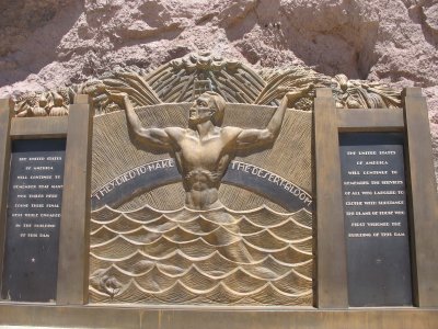 Bronze memorial plaque at Hoover Dam