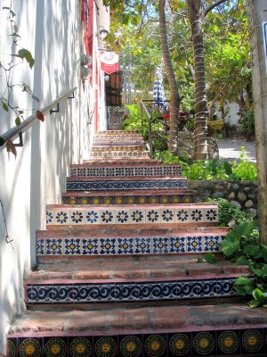 Tiled steps, Leona Vicario, Puerto Vallarta