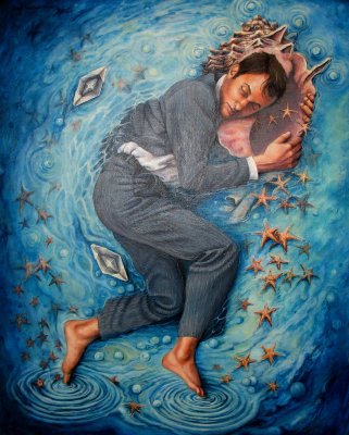 Rocio Caballero - Sueno en universo marino - painting, Puerto Vallarta