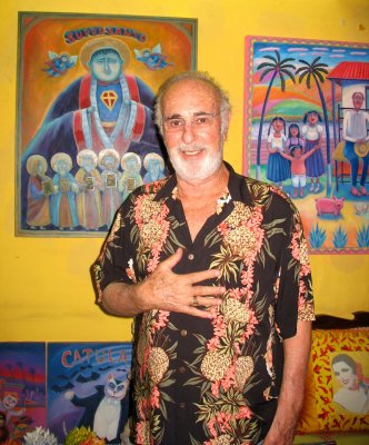 Lee Chapman at Puerco Azul store and gallery, Puerto Vallarta