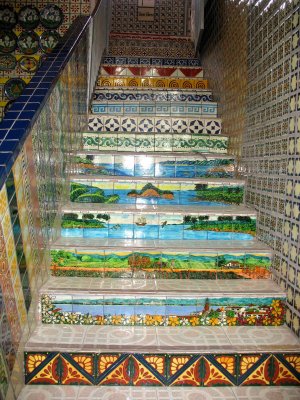 Tile staircase at tile store on Venustiano Carranza, Puerto Vallarta