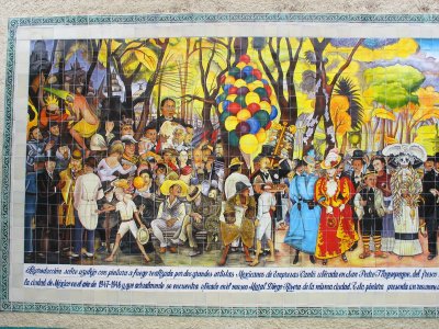 Dream of a Sunday Afternoon in Alameda Park - ceramic mural based on a Diego Rivera painting, Tlaquepaque