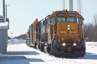 2011 March 6 an extra Sunday freight train arrives in Moosonee