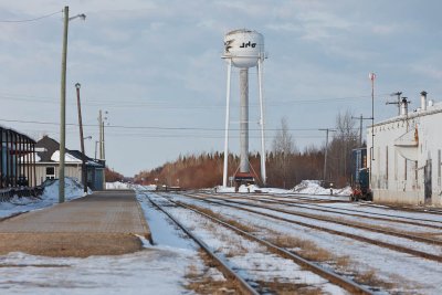 Moosonee with freight 419 just visible 2011 April 8