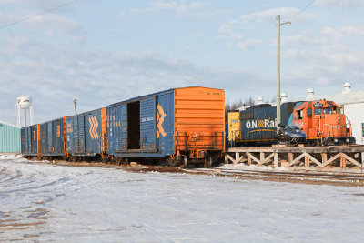 Freight 419 in Moosonee 2011 April 8