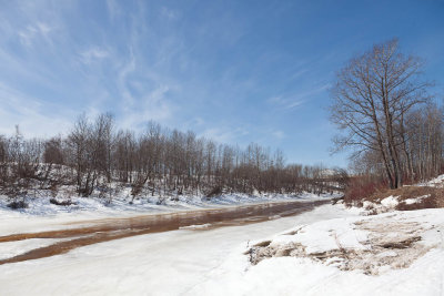 2011 April 12 looking upstream from mouth of Store Creek