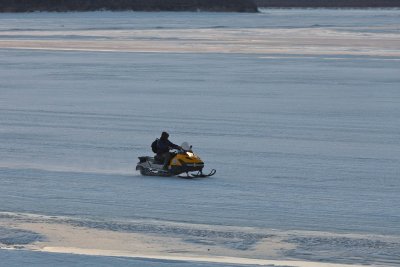 Snowmobile on the Moose River 2011 April 14