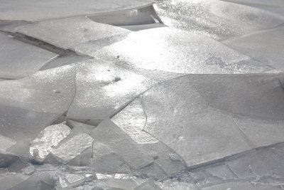 Fractured surface ice