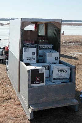 Sleigh loaded with soft drinks headed to Moose Factory