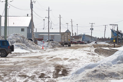 Moosonee Airport showing end of track - this is the northern end of the Ontario Northland Railway