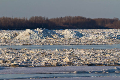 Ice mounds on the river 2011 April 29