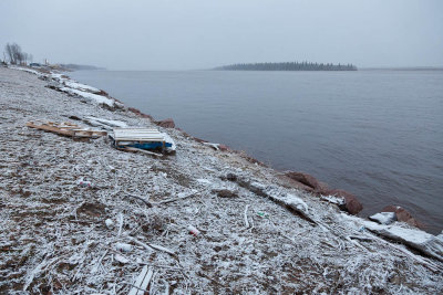 A bit of fresh snow over the breakup debris and stranded ice 2011 May 7th