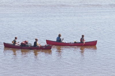 Canoeists on the Moose River at Moosonee 2011 August 12th