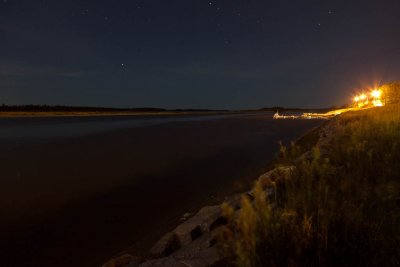 Shoreline at night