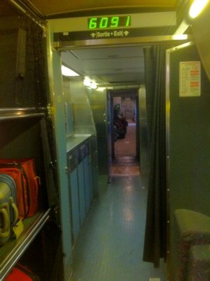 View of baggage car from first coach