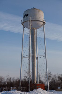 Moosonee's now disused water tower 2012 March 4th