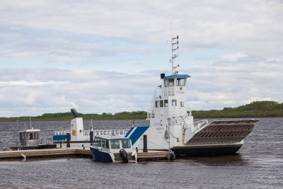 Barge Niska I docked at Moosonee.