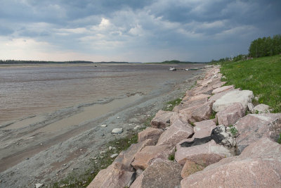 Moose River shoreline looking up river at low tide before a storm 2012 June 11th.