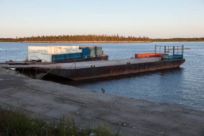 Barges tied up at Moosonee 2012 August 15th