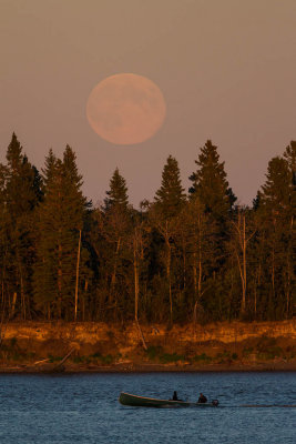 Second full moon of the month rising over Butler Island 2012 August 31st.