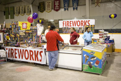 Fireworks and ice cream for sale