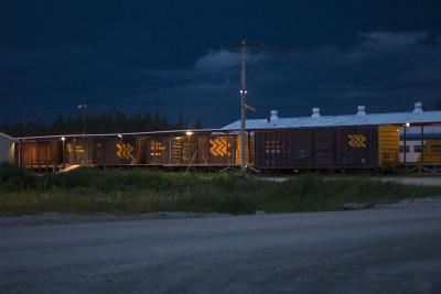 Freight platform at dusk