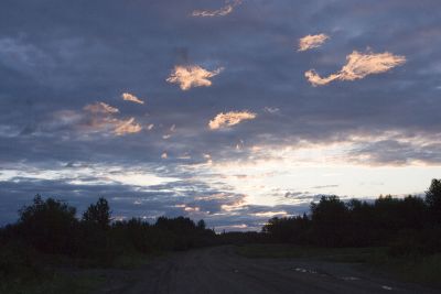 Road to Moosonee Airport at dawn