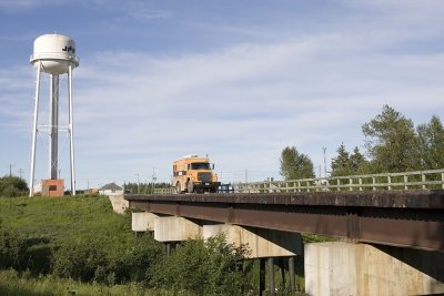 Sperry Rail Services track evaluation vehicle on Store Creek Bridge