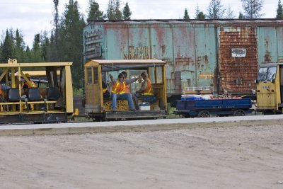 Off to work on a summer Sunday morning in Moosonee