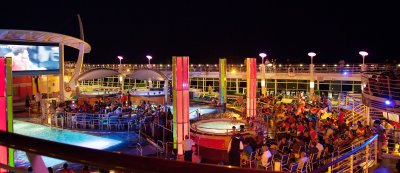 Day 5- Watching Euro 2012 on the pool deck