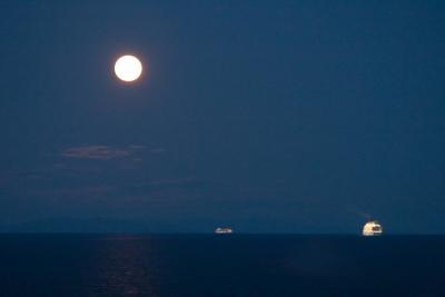 Moon and Cruise Ships