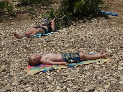 Dylan Sunbathing Near an Attractive Woman