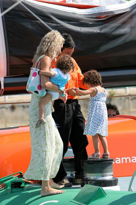 Franck Cammas, sa femme et leurs deux filles