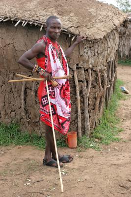 Visite dun village Masa situ en bordure de la rserve de Masa-Mara